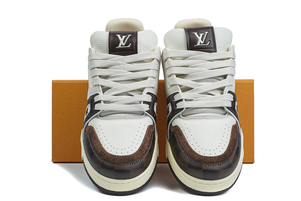 PK god Louis Vuitton LV Trainer #54 Signature moka White retail materials ready to ship